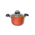 Caldeirão Panela 18cm Antiaderente Com Tampa De Vidro