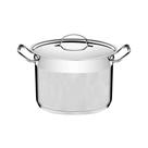 Caldeirão Professional Em Aço Inox Fundo Triplo Com Tampa Plana Detalhe Satinado 24 Cm 7,