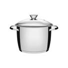 Caldeirão Tramontina Allegra Em Aço Inox Com Fundo Triplo E Tampa De Vidro 24 Cm 7,5 L Tramontina