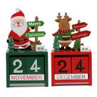 Calendário de advento de madeira Kesoto Santa Claus Reindeer x2