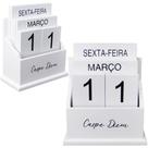 Calendario de madeira retangular 15x13x6,5cm - GOLDEN RIO