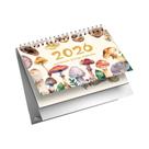 Calendário De Mesa Em Aquarela Com Cogumelos, 12 Meses, Agenda Mensal 2026, Presente De Aniversário