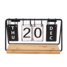 Calendário de mesa Focket Standing Flip Wooden Metal Perpetual Calendário de mesa Focket Standing Flip Wooden Metal Perpetual