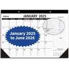 Calendário de mesa Wabhas 2025-2026 de janeiro a junho 17x12cm