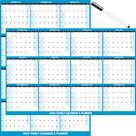 Calendário de parede Aiotvei 2024 48x32cm Dry Erase Reversível