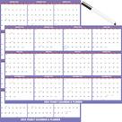 Calendário de parede Aiotvei 2024 48x32cm Dry Erase Reversível