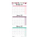 Calendário de parede Blueline 2021 com design floral de três meses Calendário de parede Blueline 2021 com design floral de três meses