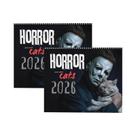 Calendário De Parede Com Tema De Filme De Terror De Halloween, 12 Meses, Encadernado Em Espiral Para