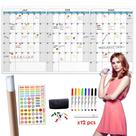 Calendário de parede Dry Erase Clever Clean 36x72cm com acesso.