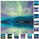 Calendário de parede Vindora 2025 Northern Lights de janeiro a dezembro