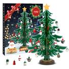 Calendário do Advento LIHAO com árvore de Natal de madeira de mesa