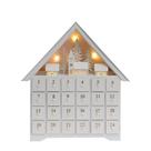 Calendário do Advento Pioneer Effort Christmas branco de madeira com LED