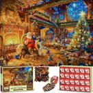 Calendário do Advento, Quebra-cabeças de Natal, Cabine de Natal, 1008 unidades Calendário do Advento, Quebra-cabeças de Natal, Cabine de Natal, 1008 unidades