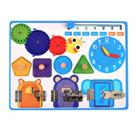 Calendário e relógio de madeira Montessori Busy Board para crianças pequenas