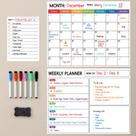 Calendário magnético apagável a seco LANDNEOO para geladeira, pacote com 3