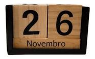 Calendário Permanente De Madeira Decorativo 6 Peças - Nipo
