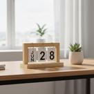 Calendário Permanente De Madeira Para Mesa Home Office Decor