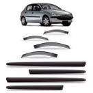 Calha chuva peugeot 206 2000 a 2010 4 portas + friso lateral
