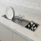 Calha escorredora úmida de louças inox escovado linear 60cm Calha escorredora úmida de louças inox escovado linear 60cm