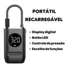 Calibrador Compressor Pneu De Carro Bike Moto Eletrica Portátil Recarregável Bomba de encher Pneu Digital Carro Bike moto Sem Fio