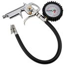 Calibrador de Pneus 220 Psi com Mangueira Snel Ferramentas Manômetro Analógico para Carros, Motos e Bicicletas, Seguro e Preciso