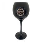 Cálice Negro Para Altar 20 Cm Pentagrama Em Vidro 400 Ml