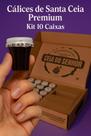 Calice Santa Ceia Suco Uva + Pão Azmo Kit 10 Caixas 48 unidades
