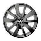 Calota 869ar-gft aro 15 grafite aro de pressão + emblema resinado vw volkswagen