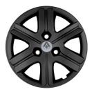 Calota 879cp-pof aro 14 cp cubo padrão preto fosco + emblema alumínio renault prata
