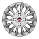 Calota Aro 13 015CB-PTA + Emblema Alumínio Fiat V