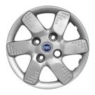 Calota aro 13 prata 095cb cubo baixo + emblema fiat azul