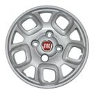 Calota aro 13 prata 222cb pta cubo baixo + emblema fiat v