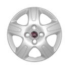 Calota Aro 14 Fiat Strada 2013 Até 2020 Prata + Emblema Vermelho