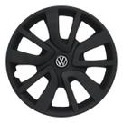 Calota aro 15 preto fosco 869ar pof aro de pressão + emblema volkswagen