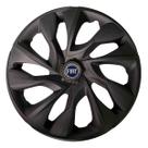 Calota Ds4 Aro 13 Fosc Black + Emblema Resinado Fiat Azul