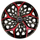 Calota esportiva aro 14 moove black red + emblema resinado fiat azul