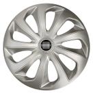 Calota esportiva aro 15 velox silver + emblema de alumínio nissan preto