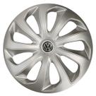 Calota esportiva aro 15 velox silver + emblema de alumínio volks 3d