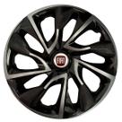 Calota esportiva ds4 13 black silver + emblema fiat vermelho
