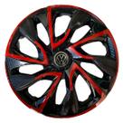 Calota esportiva ds4 13 red cup + emblema alumínio volks 3d