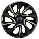 Calota esportiva ds4 14 black silver + emblema alumínio fiat azul