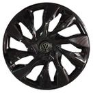 Calota esportiva ds4 15 black + emblema alumínio volks 3d