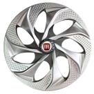 Calota esportiva evolution 14 silver graphite + emblema fiat vermelho