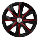 Calota esportiva prime 14 black red + emblema alumínio gm escovado