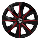Calota esportiva prime 14 black red + emblema vw/volkswagen