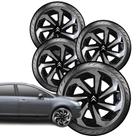 Calota Esportiva Spider Black Silver Aro 14 Citroen C3 C4