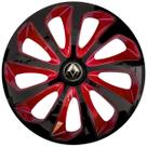 Calota esportiva velox 15 black red + emblema resinado renault