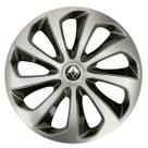 Calota esportiva velox 15 silver black + emblema resinado renault