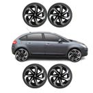 Calota Spider Black Silver Aro 14 Citroen C3 C4