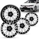 Calotas Aro 14 Triton Preto Prata Polo Track 2023 a 2025 Jogo com 4